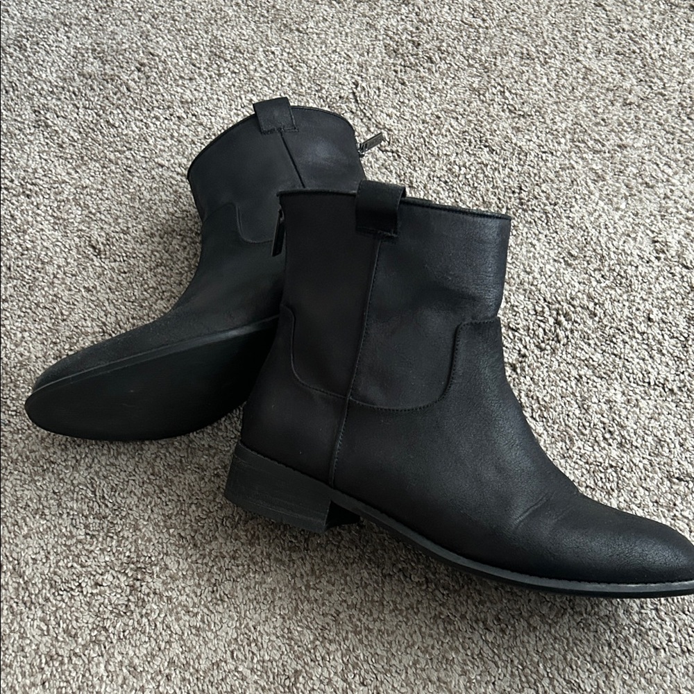 Nine West Black Back-Zip Ankle Boots